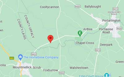 Map of Garryhinch, Co. Offaly Church Location